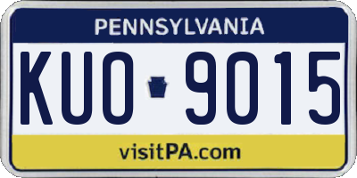 PA license plate KUO9015