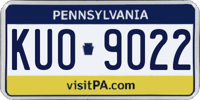 PA license plate KUO9022