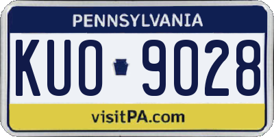 PA license plate KUO9028