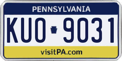 PA license plate KUO9031