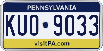 PA license plate KUO9033