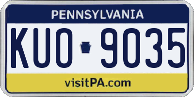 PA license plate KUO9035