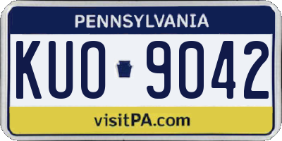 PA license plate KUO9042