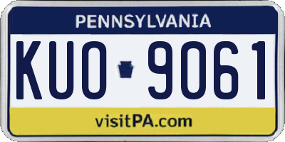 PA license plate KUO9061