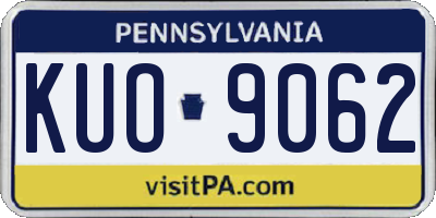 PA license plate KUO9062