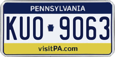 PA license plate KUO9063