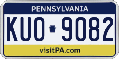 PA license plate KUO9082