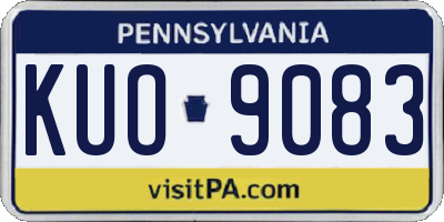 PA license plate KUO9083