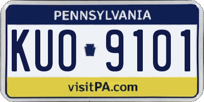 PA license plate KUO9101