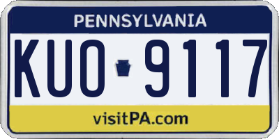 PA license plate KUO9117