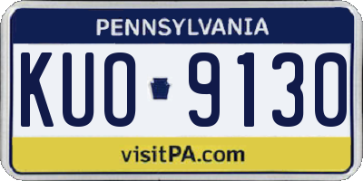 PA license plate KUO9130