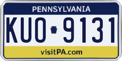 PA license plate KUO9131