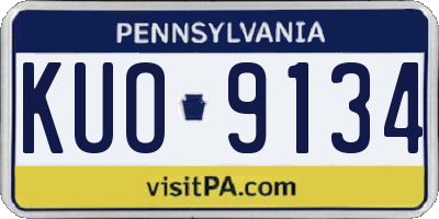 PA license plate KUO9134