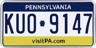 PA license plate KUO9147