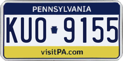 PA license plate KUO9155