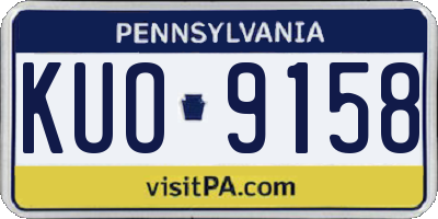 PA license plate KUO9158