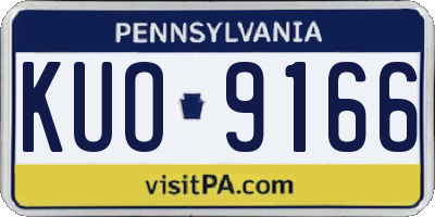 PA license plate KUO9166