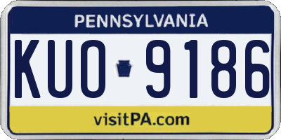 PA license plate KUO9186