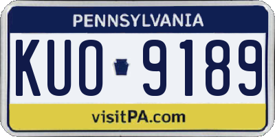 PA license plate KUO9189