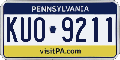 PA license plate KUO9211