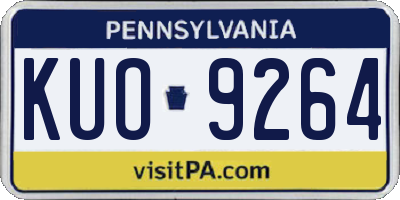 PA license plate KUO9264