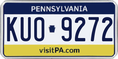 PA license plate KUO9272