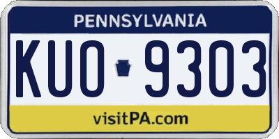PA license plate KUO9303