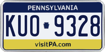 PA license plate KUO9328