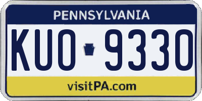 PA license plate KUO9330