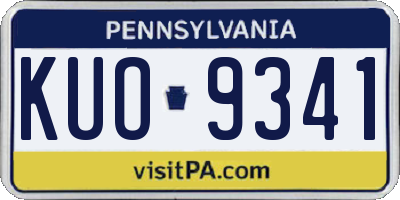 PA license plate KUO9341