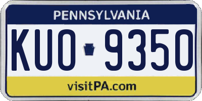 PA license plate KUO9350