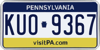 PA license plate KUO9367