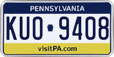 PA license plate KUO9408