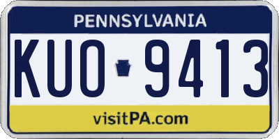 PA license plate KUO9413