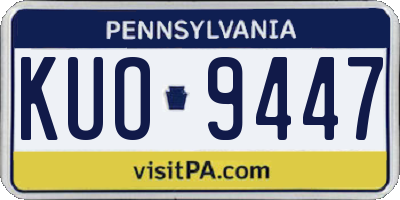 PA license plate KUO9447