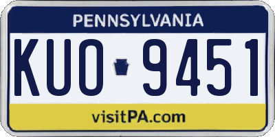 PA license plate KUO9451