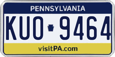 PA license plate KUO9464