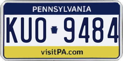 PA license plate KUO9484