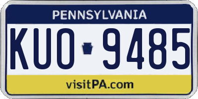 PA license plate KUO9485