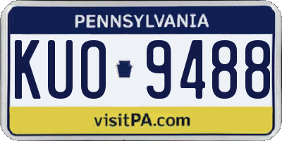 PA license plate KUO9488