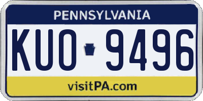 PA license plate KUO9496