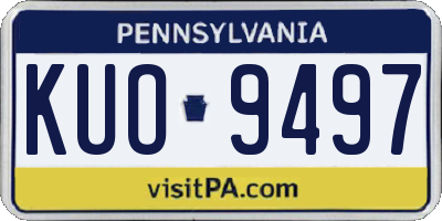 PA license plate KUO9497
