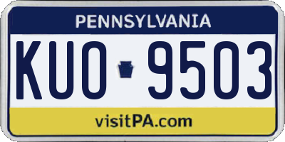 PA license plate KUO9503