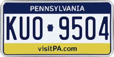 PA license plate KUO9504