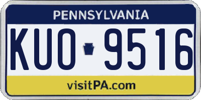 PA license plate KUO9516
