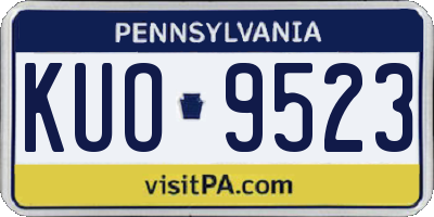 PA license plate KUO9523