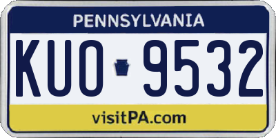 PA license plate KUO9532