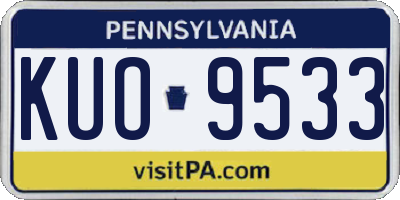PA license plate KUO9533