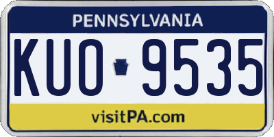 PA license plate KUO9535