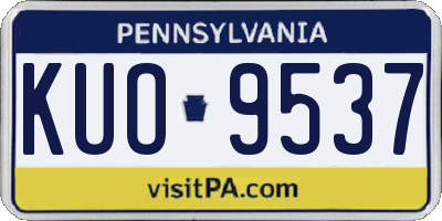 PA license plate KUO9537